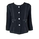 Jaqueta de Tweed Preta com Botões CC Atemporais - Chanel