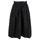 Burberry Pleated Midi Skirt in Black Cotton