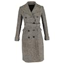 Burberry Double-Breasted Trench Coat in Grey Wool