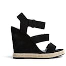 Balenciaga Sandals EU39 Black Suede Wedge Heels US8.5