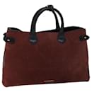 BURBERRY Hand Bag Suede Red Auth bs13306 - Burberry