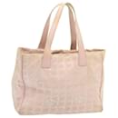CHANEL New Travel Line Tote Bag Nylon Pink CC Auth ti1604 - Chanel