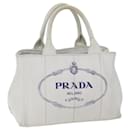 PRADA Canapa PM Hand Bag Canvas White Auth yk11508 - Prada