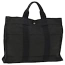 HERMES Her Line MM Tote Bag Canvas Gray Auth 69964 - Hermès