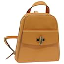 CELINE Backpack Leather Orange Auth 69872 - Céline