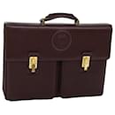 Gianni Versace Business Bag Leather Brown Auth bs12590