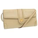 CELINE Shoulder Bag Leather Beige Auth bs13191 - Céline