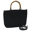 GUCCI Bamboo Hand Bag Canvas Outlet 2way Black 000 1998 0540 auth 70191 - Gucci