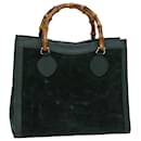 GUCCI Bamboo Tote Bag Suede Green 002 2853 0260 0 Auth ep3721 - Gucci