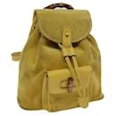 GUCCI Bamboo Backpack Suede Leather Yellow 003 1705 0030 auth 69737 - Gucci
