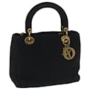 Christian Dior Lady Dior Canage Hand Bag Nylon Black Auth ep3776