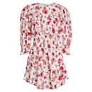 IRO White / Red Multi Showoff Smocked Floral Mini Dress - Autre Marque