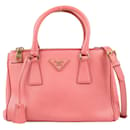 Prada Saffiano Lux Galleria Petit sac en cuir rose