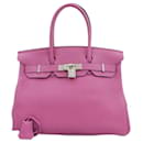 Hermes Clemence Birkin 30 Leather Handbag in Excellent condition - Hermès