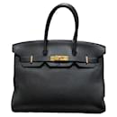 Hermes Clemence Birkin 35 Leather Handbag in Good condition - Hermès
