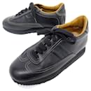 HERMES SHOES QUICK sneakersS 36 BLACK LEATHER BLACK LEATHER SNEAKERS SHOES - Hermès