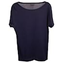 Lanvin Basic T-Shirt in Navy Blue Cotton