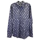 Dolce & Gabbana Printed Dress Shirt in Blue Cotton