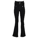 Veronica Beard Giselle Flare High Rise Pants in Black Cotton