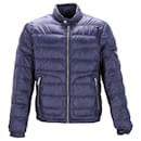 Prada Zipped Puffer Jacket in Blue Nylon