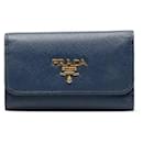 Prada Saffiano Leather 6 Key Holder Leather Key Holder 1PG222 in Good condition