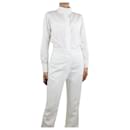 Camisa blanca de algodón con cuello alto - talla UK 10 - Chanel