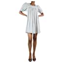 Cream checked puff-sleeved mini dress - size XS - Autre Marque