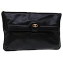 CELINE Shoulder Bag Leather Black Auth yk11353 - Céline