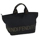 FENDI Hand Bag Canvas Black Auth yk11461 - Fendi