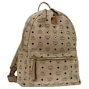 MCM Vicetos Logogram Backpack PVC Leather Beige Auth ar11539