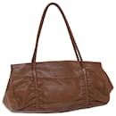 Miu Miu Shoulder Bag Leather Brown Auth bs13190
