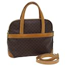 CELINE Macadam Canvas Hand Bag PVC 2way Brown Auth 69898 - Céline
