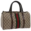 GUCCI GG Canvas Web Sherry Line Boston Bag Beige Red 10 12 3842 Auth yk11354 - Gucci
