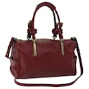 Chloe Hand Bag Leather 2way Red Auth yk11417 - Chloé