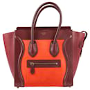 CELINE Vermillion Nubuck And Leather Mini Luggage Tote Bag - Céline