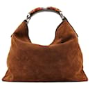 GUCCI Shoulder bags suede Brown Horsebit 1955 - Gucci