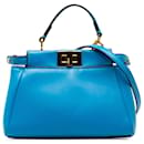 Bolso satchel Fendi Micro Peekaboo azul