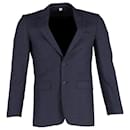 Burberry Checked Blazer in Blue Wool