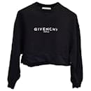 Givenchy Logo Cropped Sweatshirt in Black Cotton