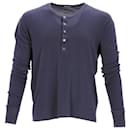 Tom Ford Henley Shirt in Blue Cotton