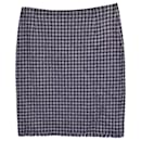 Max Mara Weekend Check Skirt in Blue Wool