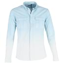 Balmain Ombre Button-Up Shirt in Blue Cotton