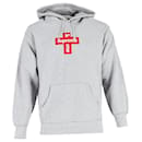 Supreme Cross Box Logo Hooded Sweatshirt aus grauer Baumwolle