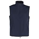 Ermenegildo Zegna Zip-Up Vest in Blue Nylon Canvas