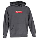 Supreme Box Logo Hooded Sweatshirt in Grey Cotton