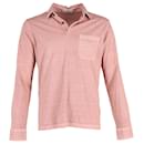 Stone Island Long-Sleeve Polo Shirt in Pink Cotton
