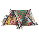 Pañuelo con borlas de seda con estampado multicolor - Autre Marque