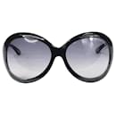Schwarze, runde Sonnenbrille im Überformat - Tom Ford