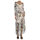 Multi patterned slit sheer cover dress - size UK 6 - Autre Marque