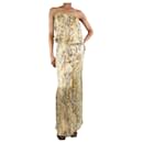 Brown strapless snake print dress - size UK 8 - Autre Marque